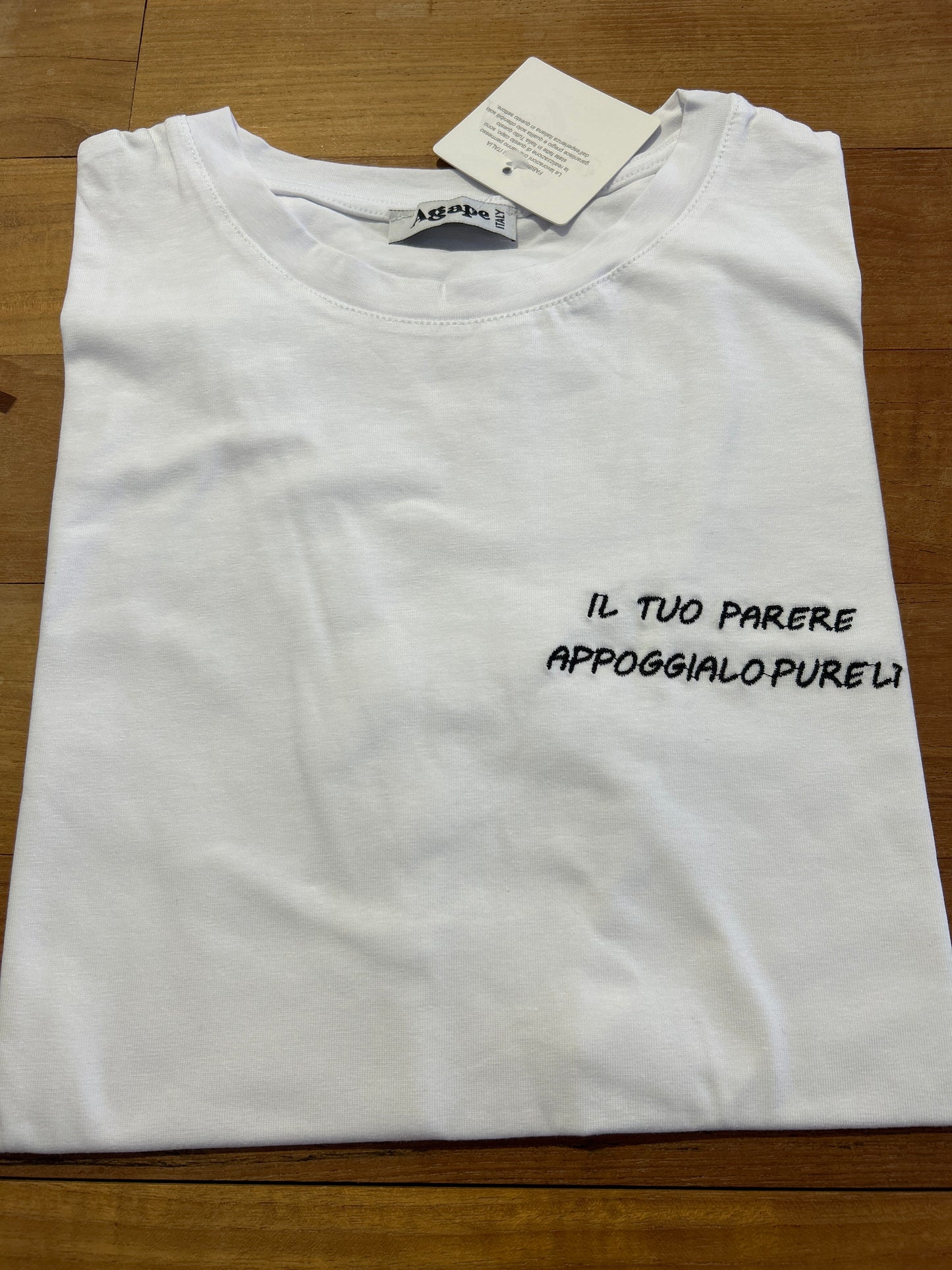T-shirt “il tuo parere appoggialo pure lì”