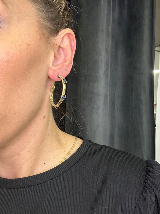 Orecchini a cerchio con strass