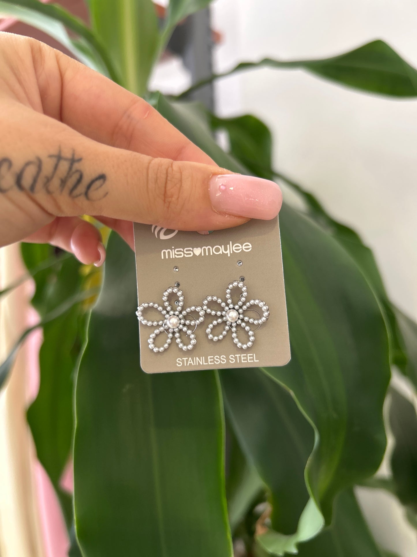 Orecchini fiori argento