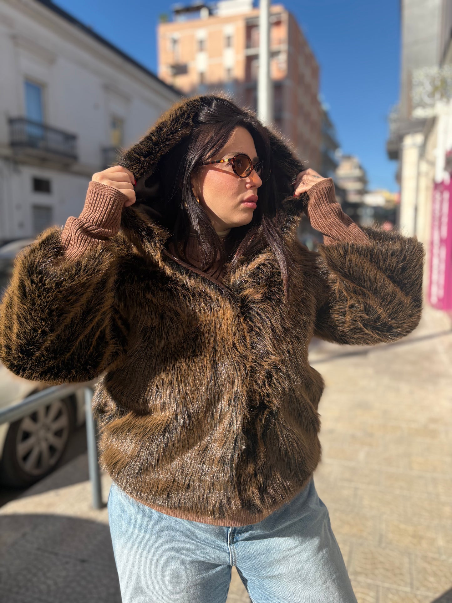 Pelliccia con maniche