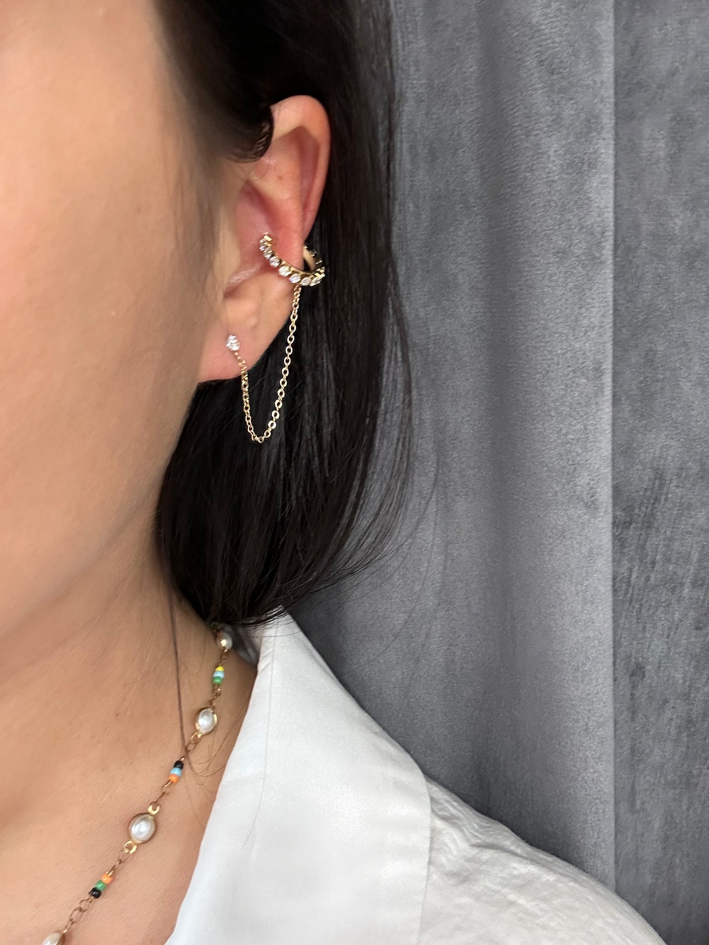 Ear Cuff con catenina