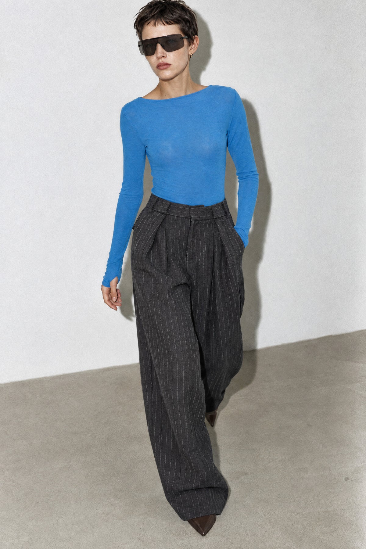 Pantaloni gessati Lumina