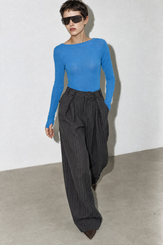 Pantaloni gessati Lumina
